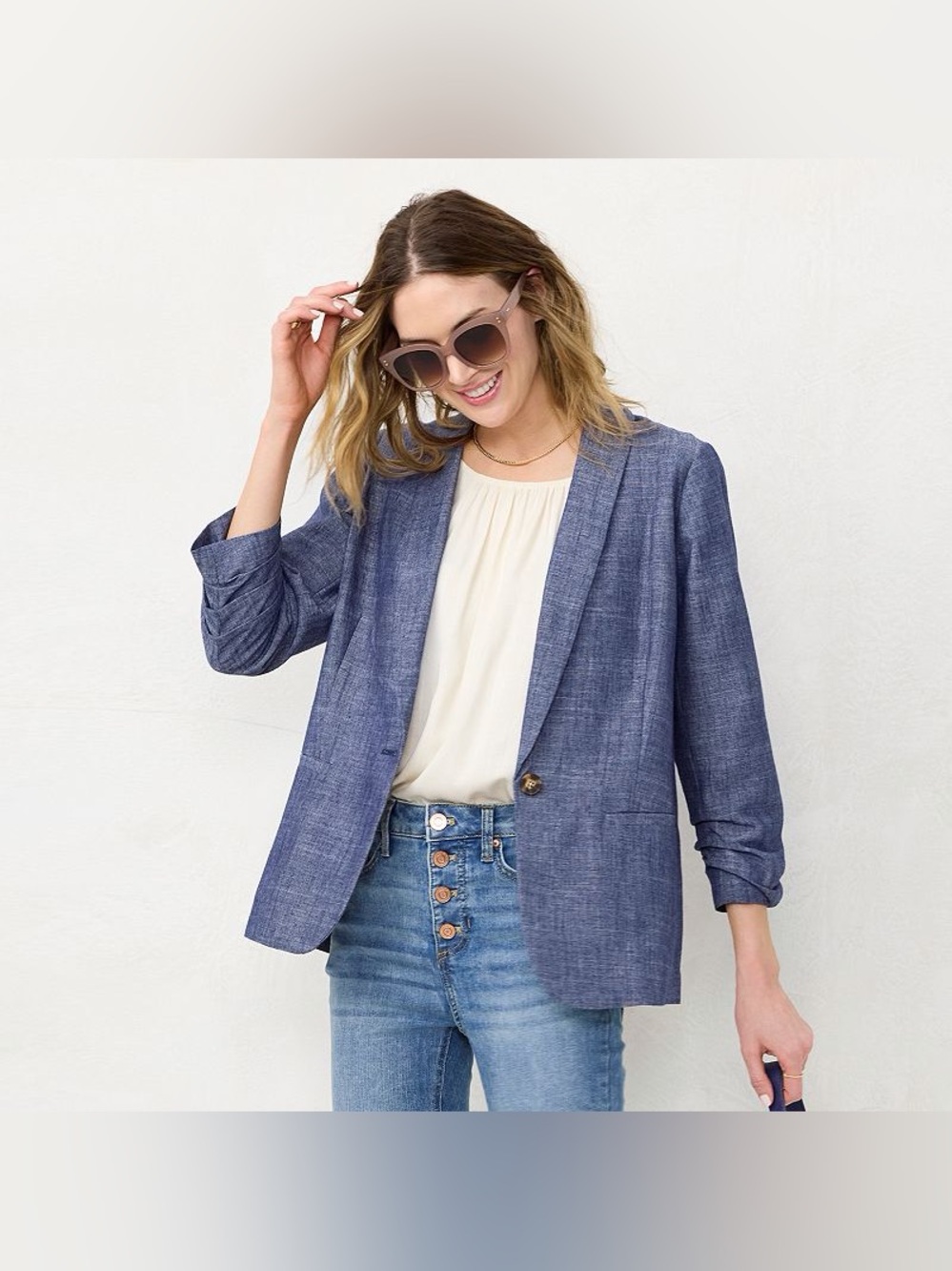 Lauren Conrad Linen-Blend Blazer